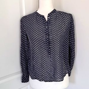 J. Crew Navy Blue Button-down Top size 00